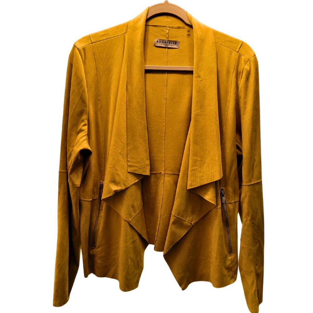 Bagatelle Faux Suede Drape Jacket